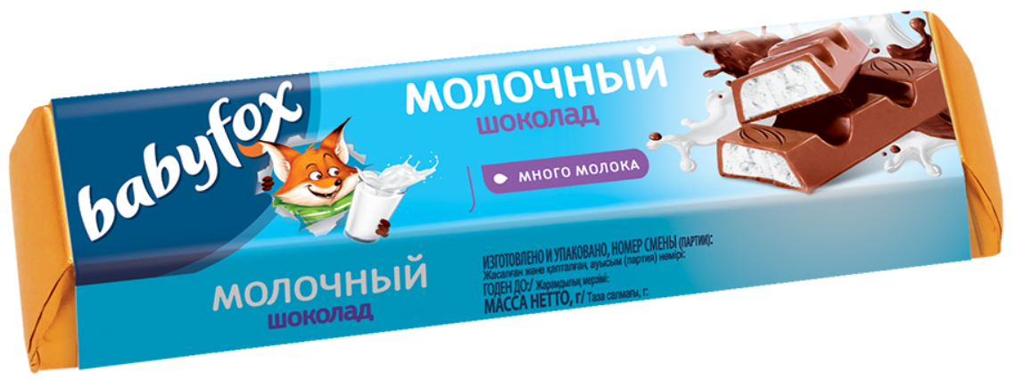 «BabyFox», шоколадный батончик с молочной начинкой, 45 г