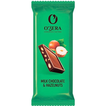 «O'Zera», шоколад молочный с цельным фундуком Milk & Extra Hazelnut, 90 г