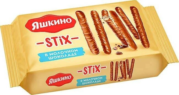 «Яшкино», печенье Stix в молочном шоколаде, 130 г