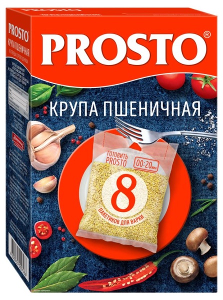 Крупа пшеничная PROSTO в пакетиках для варки 8 порций, 500 г