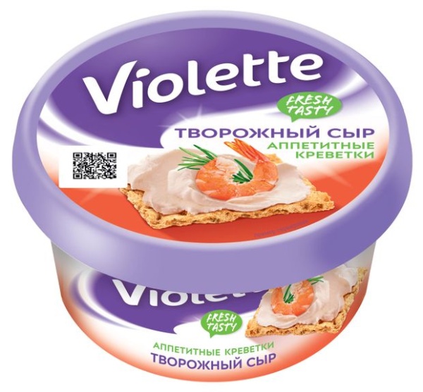 Сыр творожный «Виолетта» с креветками БЗМЖ, 140 г