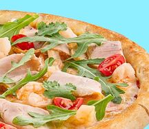 Пицца Креветки с ветчиной