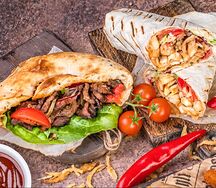 Шашлык в лепешке