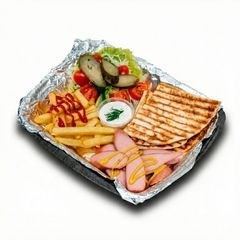 Тарелка Сувлаки Сосиски — Закуски из SilkFrys