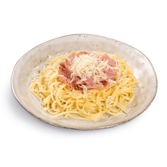 Спагетти с ветчиной и сыром