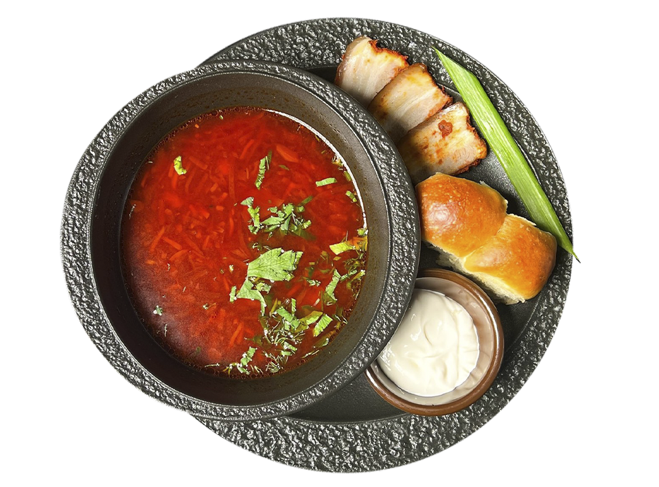 Борщ с пампушками