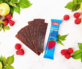 Фруктовые пастилки без добавления сахара с яблоком со вкусом малины