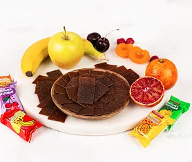 Фруктовые пастилки без добавления сахара с яблоком со вкусом малины, апельсина, банана, вишни, абрикоса