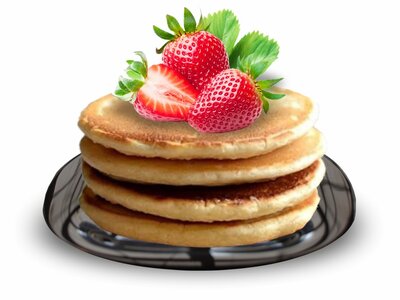 Пузиблинчики с клубничным топпингом