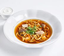 Суп грибной с домашней лапшой