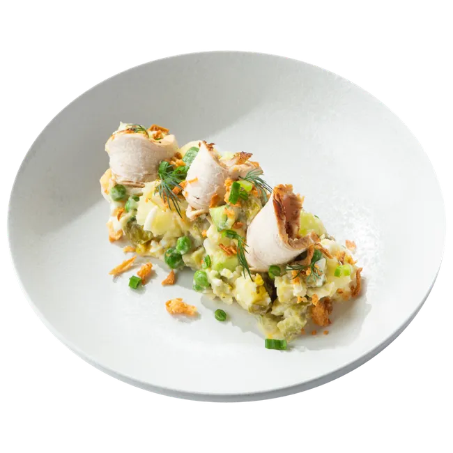 Оливье с цыпленком