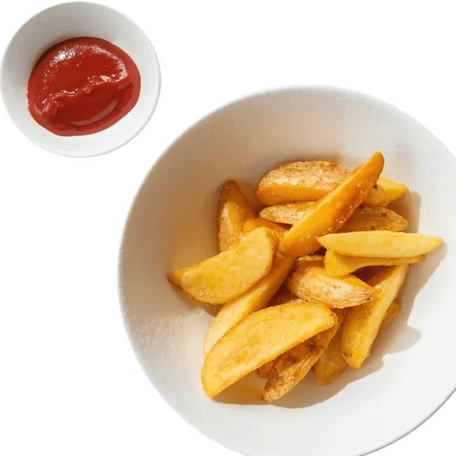 Картофельные дольки с кетчупом