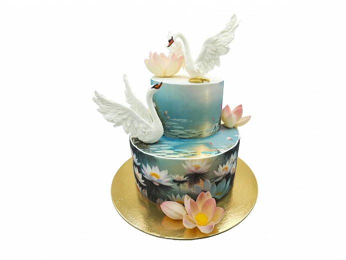 Торт свадебный «Лебеди»