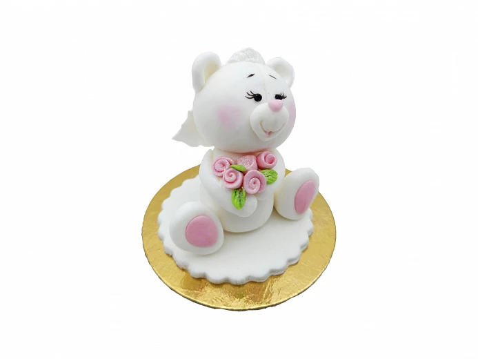 Фигурка мастичная «Мишка невеста»