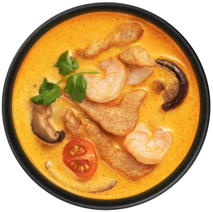 Суп Том Ям с курицей и креветками