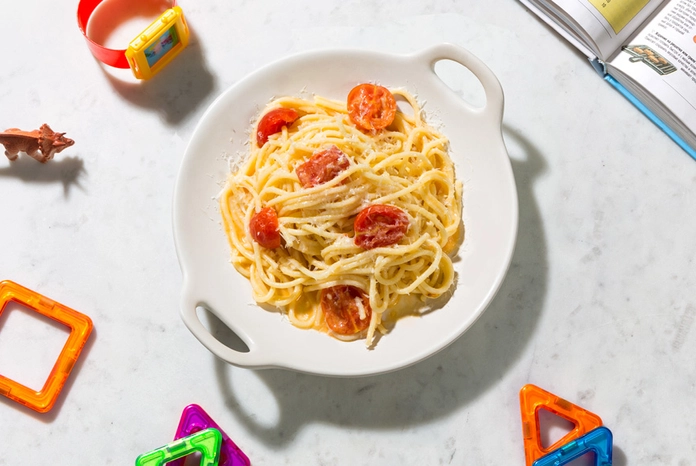 Спагетти айоли с черри