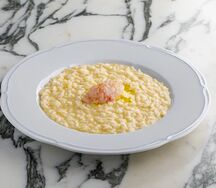 Ризотто с просекко и тартаром из креветок эби