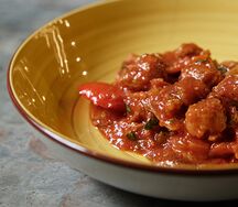 Соевые кусочки в кисло-сладком соусе