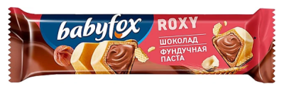 «BabyFox», вафельный батончик Roxy Шоколад/фундучная паста, 18 г