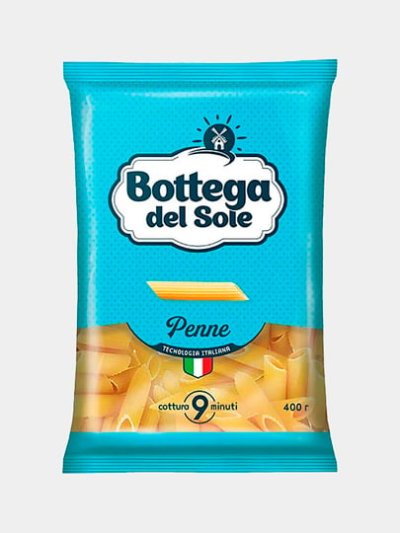 «Bottega del Sole», макаронные изделия «Перья», 400 г