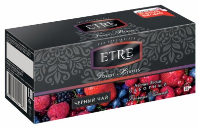 «ETRE», чай чёрный с лесными ягодами, 25 пакетиков, 50 г