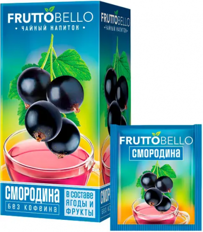 «Fruttobello», чайный напиток «Черная смородина», 25 пакетиков, 37,5 г