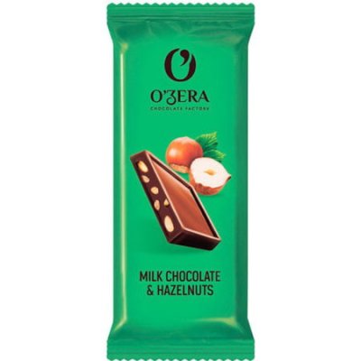 «O'Zera», шоколад молочный с цельным фундуком Milk & Extra Hazelnut, 90 г