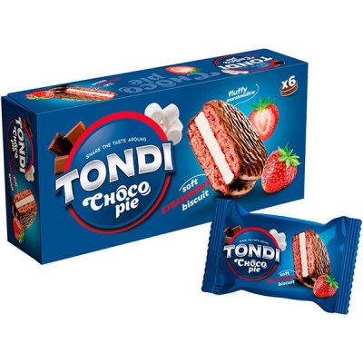 «Tondi», choco Pie клубничный, 180 г