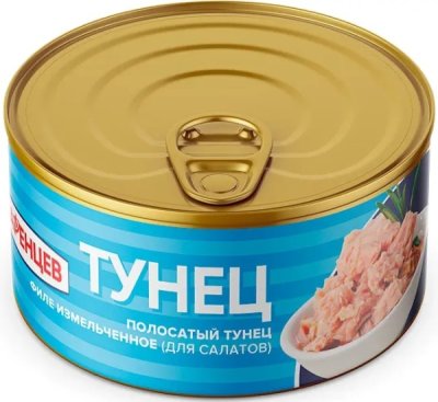 «Баренцев», тунец полосатый, филе измельченное (для салатов), 140 г