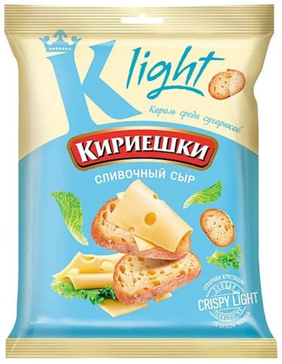 «Кириешки Light», сухарики со вкусом сливочного сыра, 33 г