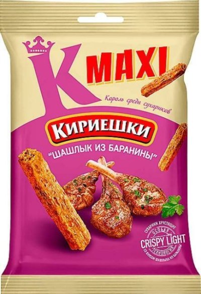 «Кириешки Maxi», сухарики со вкусом «Шашлык из баранины», 60 г
