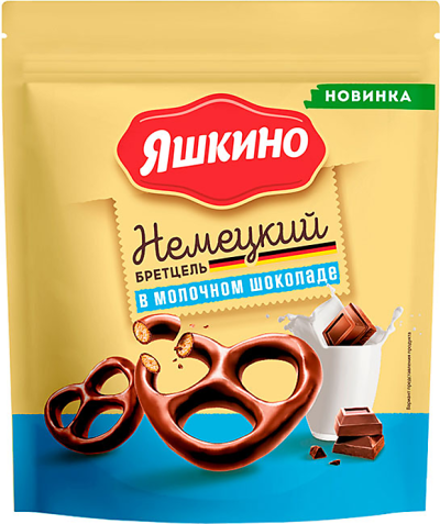 «Яшкино», крендельки «Немецкий бретцель» в молочном шоколаде, 90 г