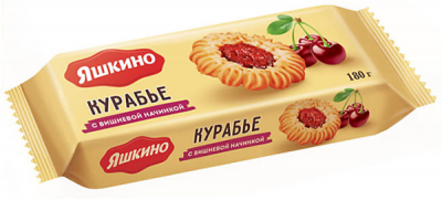 «Яшкино», печенье «Курабье с вишнёвым джемом», 180 г