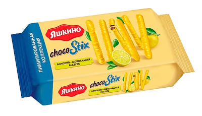 «Яшкино», печенье ChocoStix в лимонно-шоколадной глазури, 130 г