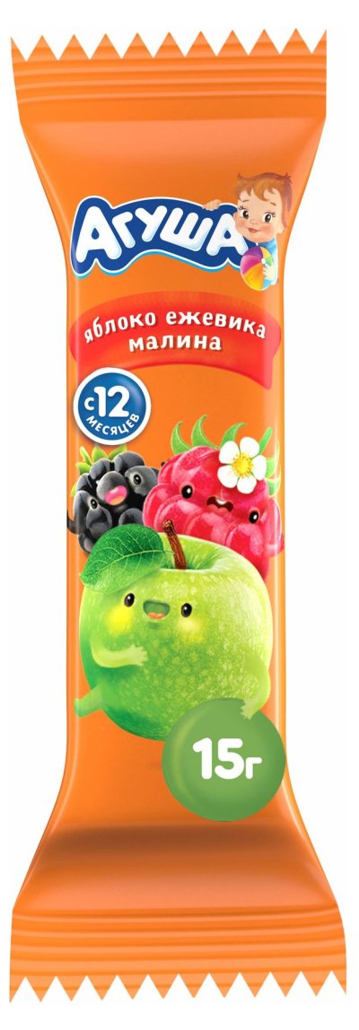 Батончик фруктовый «Агуша» Яблоко-Ежевика-Малина, 15 г