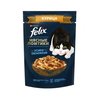 Влажный корм Felix® Мясные Ломтики для взрослых кошек, с курицей,  75 г