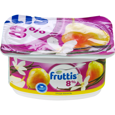 Йогурт "Fruttis" Груша-ваниль, 8%, 115 г