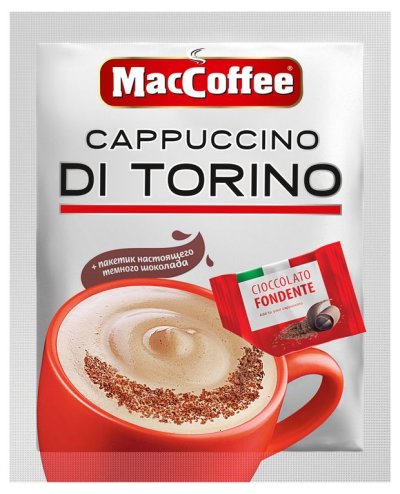 Кофейный напиток MacCoffee Cappuccino di Torino с шоколадной крошкой, 25,5 г