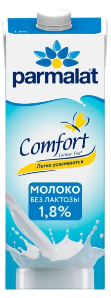 Молоко Parmalat Comfort ультрапастеризованное безлактозное 1,8% БЗМЖ, 1 л