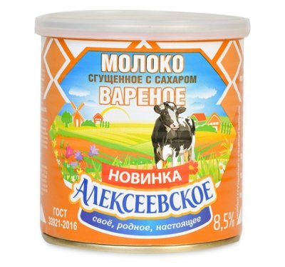 Молоко сгущённое «Алексеевское» вареное с сахаром 8.5%, 360 г