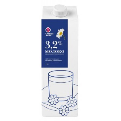 Молоко питьевое ультрапастеризованное, Сладкая Жизнь 3,2% 1л
