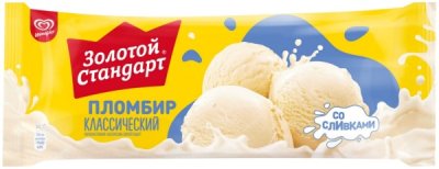 Мороженое ЗОЛОТОЙ СТАНДАРТ Пломбир, без змж, пакет, 990г