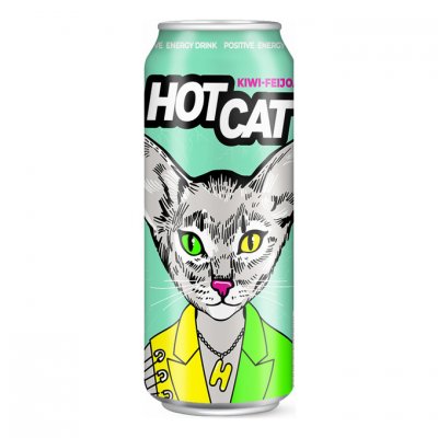 Напиток энергетический HOT CAT Kiwi-Feijoa, 450 мл