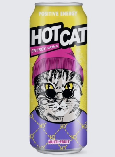 Напиток энергетический HOT CAT Multi-Fruit, 450 мл