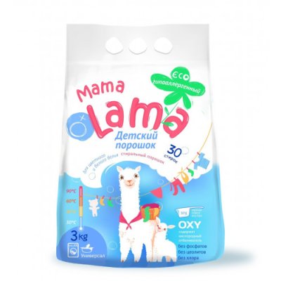 Порошок Стиральный Mama Lama Детский для Цветного И Белого Белья 3 кг