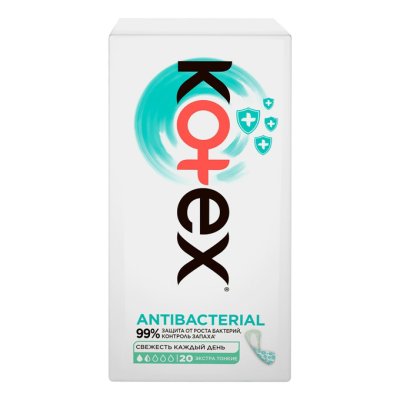 Прокладки ежедневные ультратонкие Kotex экстра антибактериальные 20 шт