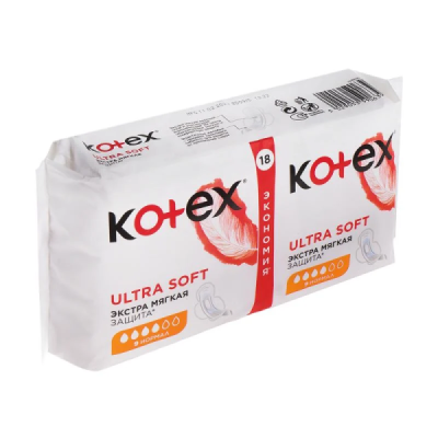 Прокладки гигиенические Kotex ультра софт нормал, 18 шт