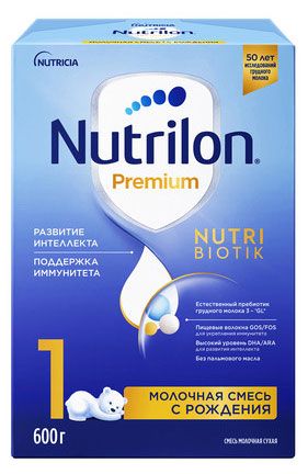 Смесь сухая молочная Nutrilon Premium 1 с рождения БЗМЖ, 600 г