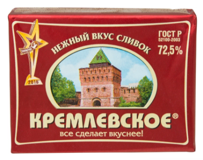 Спред растительно-сливочный Кремлевское со вкусом сливок 72.5%