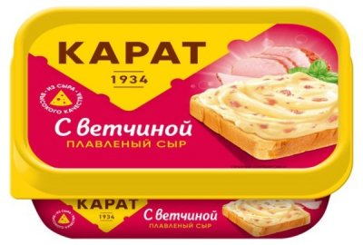 Сыр плавленый «КАРАТ» с ветчиной 45%, 200 г